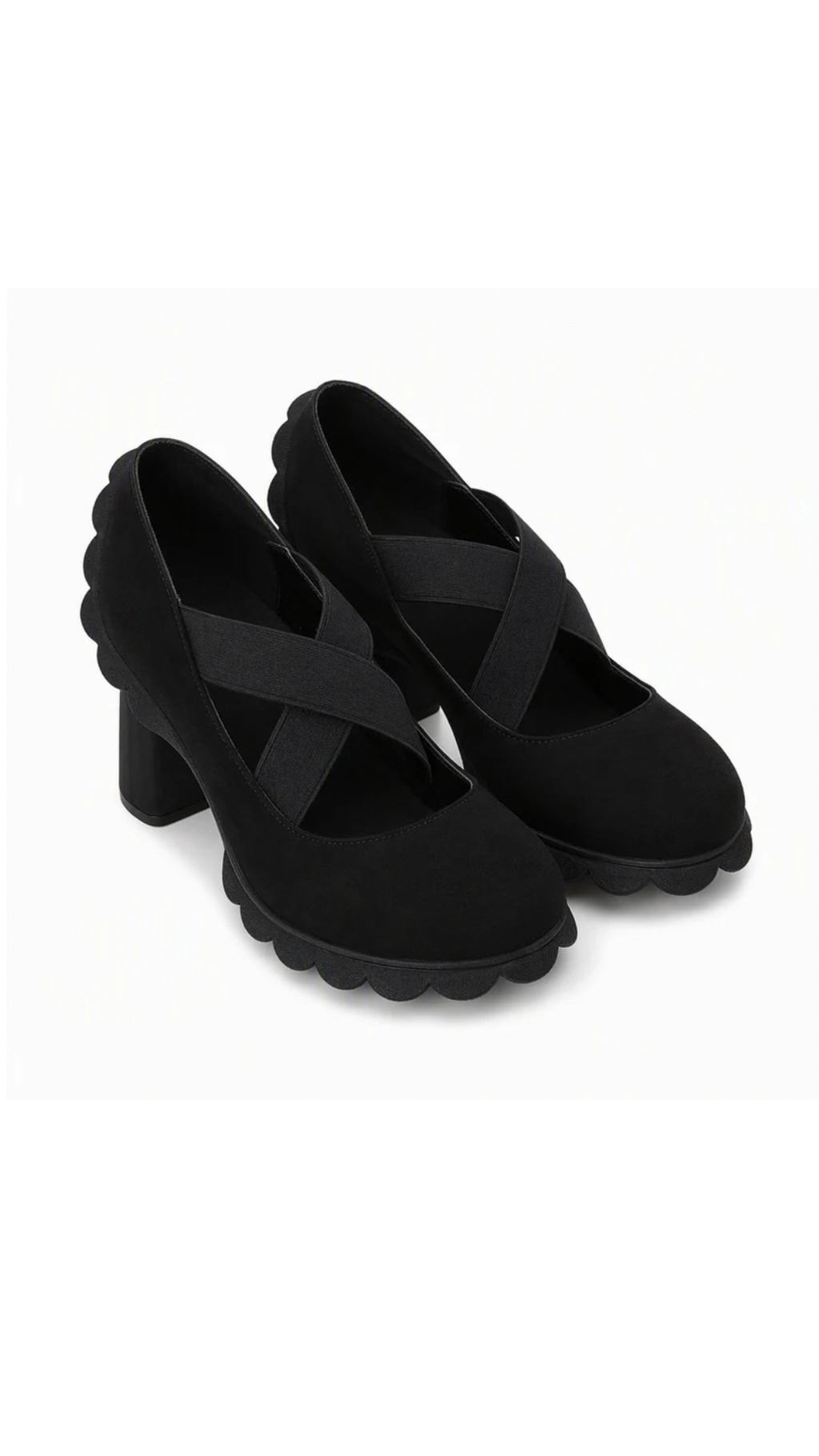 Zapatos Mary Jane - con punta redonda, correa cruzada, tacón ancho, plataforma.