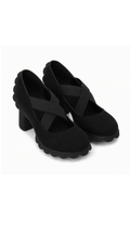 Zapatos Mary Jane - con punta redonda, correa cruzada, tacón ancho, plataforma.