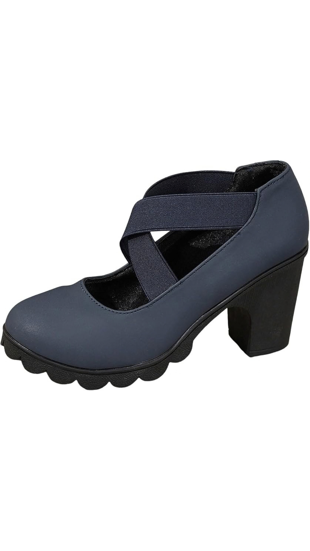 Zapatos Mary Jane - con punta redonda, correa cruzada, tacón ancho, plataforma.