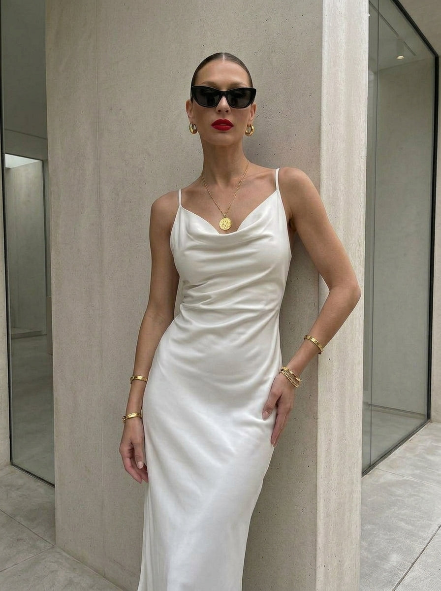 VESTIDO SATÉN WHITE