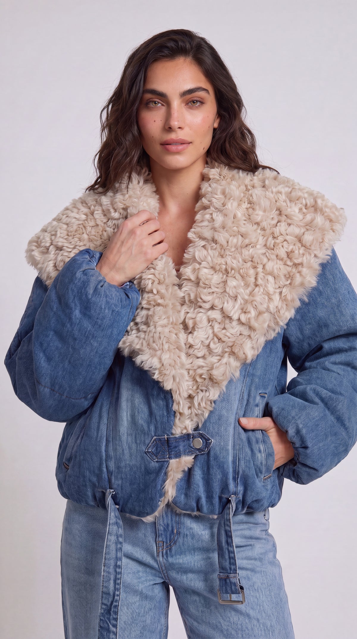 CHAQUETA DENIM PELO