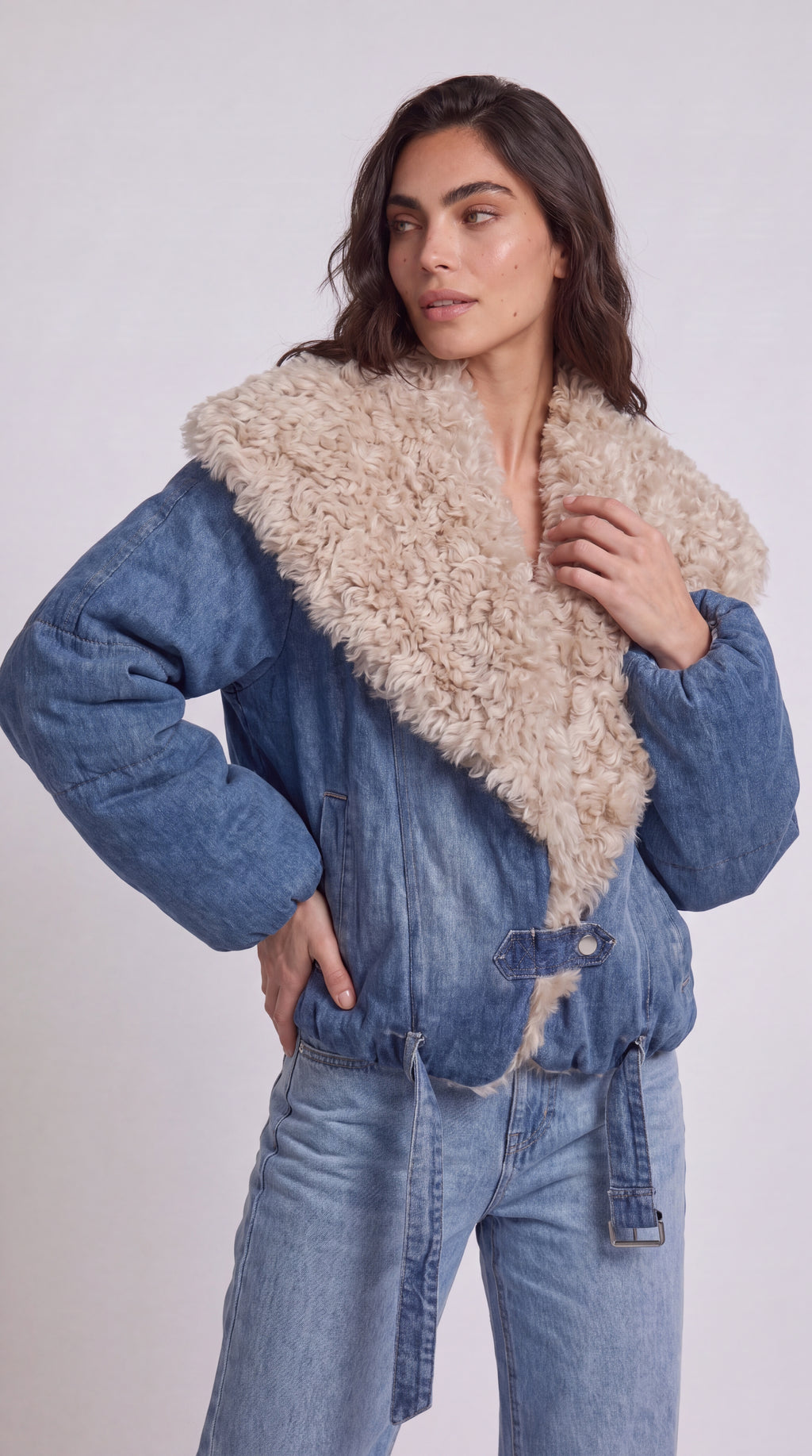 CHAQUETA DENIM PELO