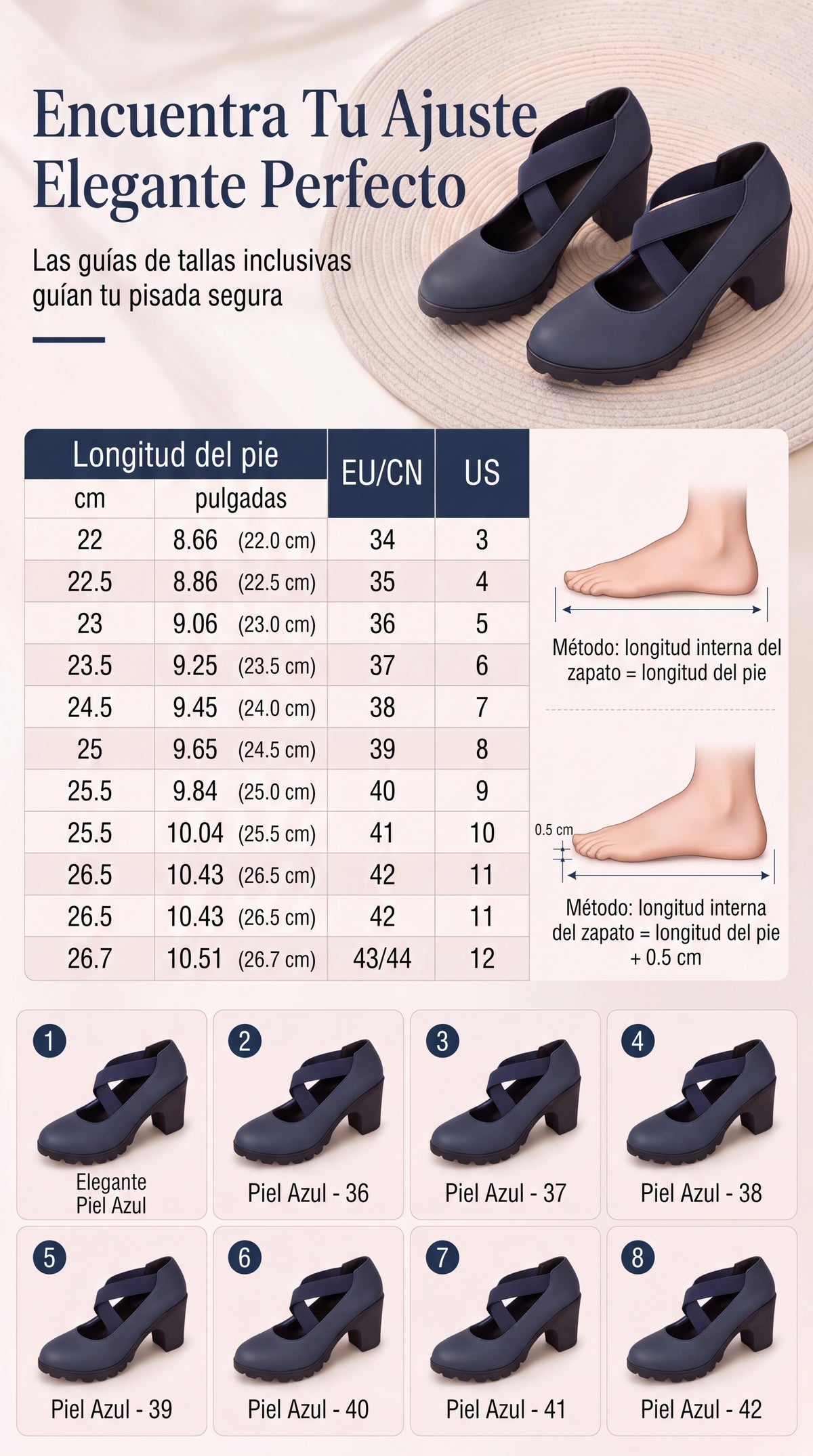 Zapatos Mary Jane - con punta redonda, correa cruzada, tacón ancho, plataforma.