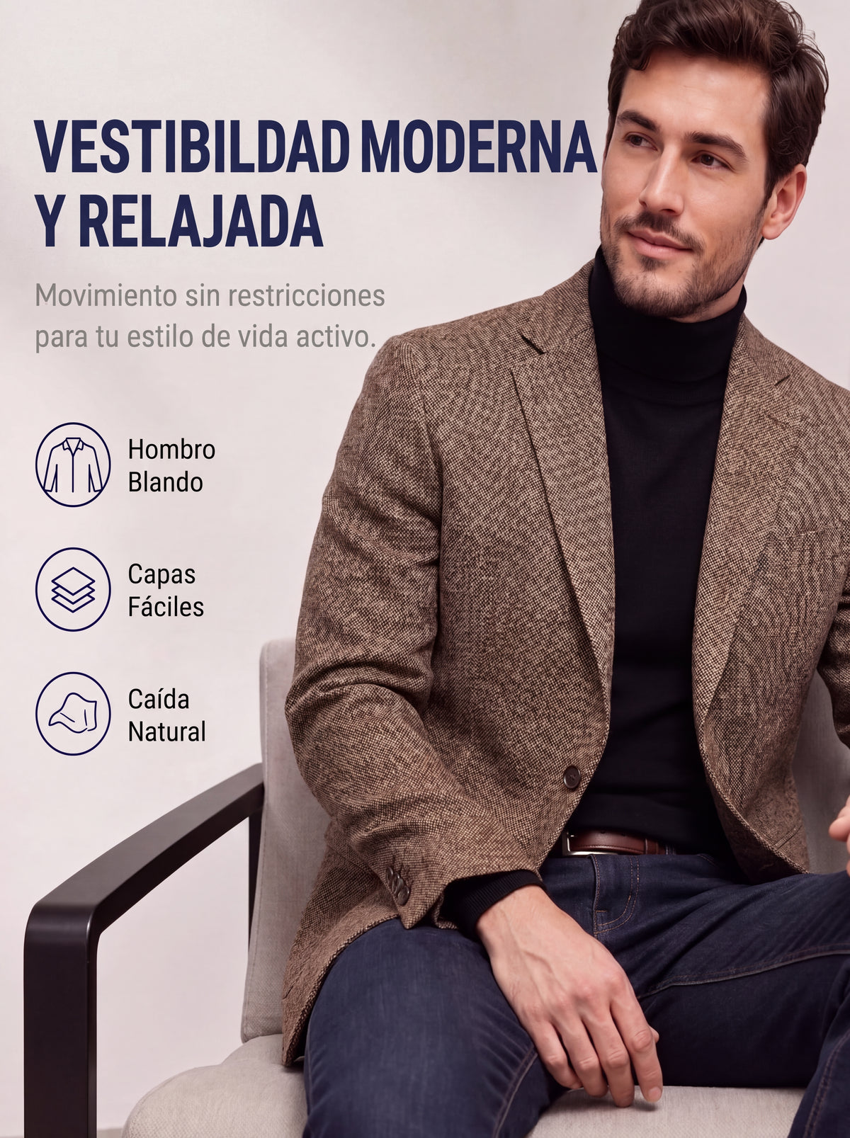 Gabardina de hombre impermeable de largo medio