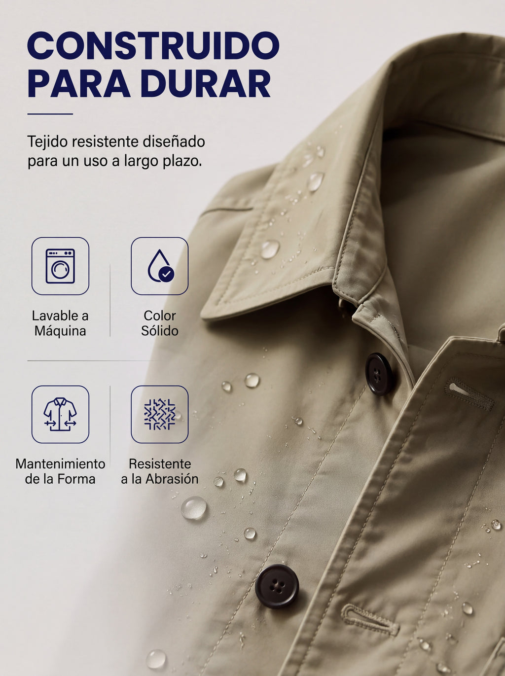 Gabardina de hombre impermeable de largo medio