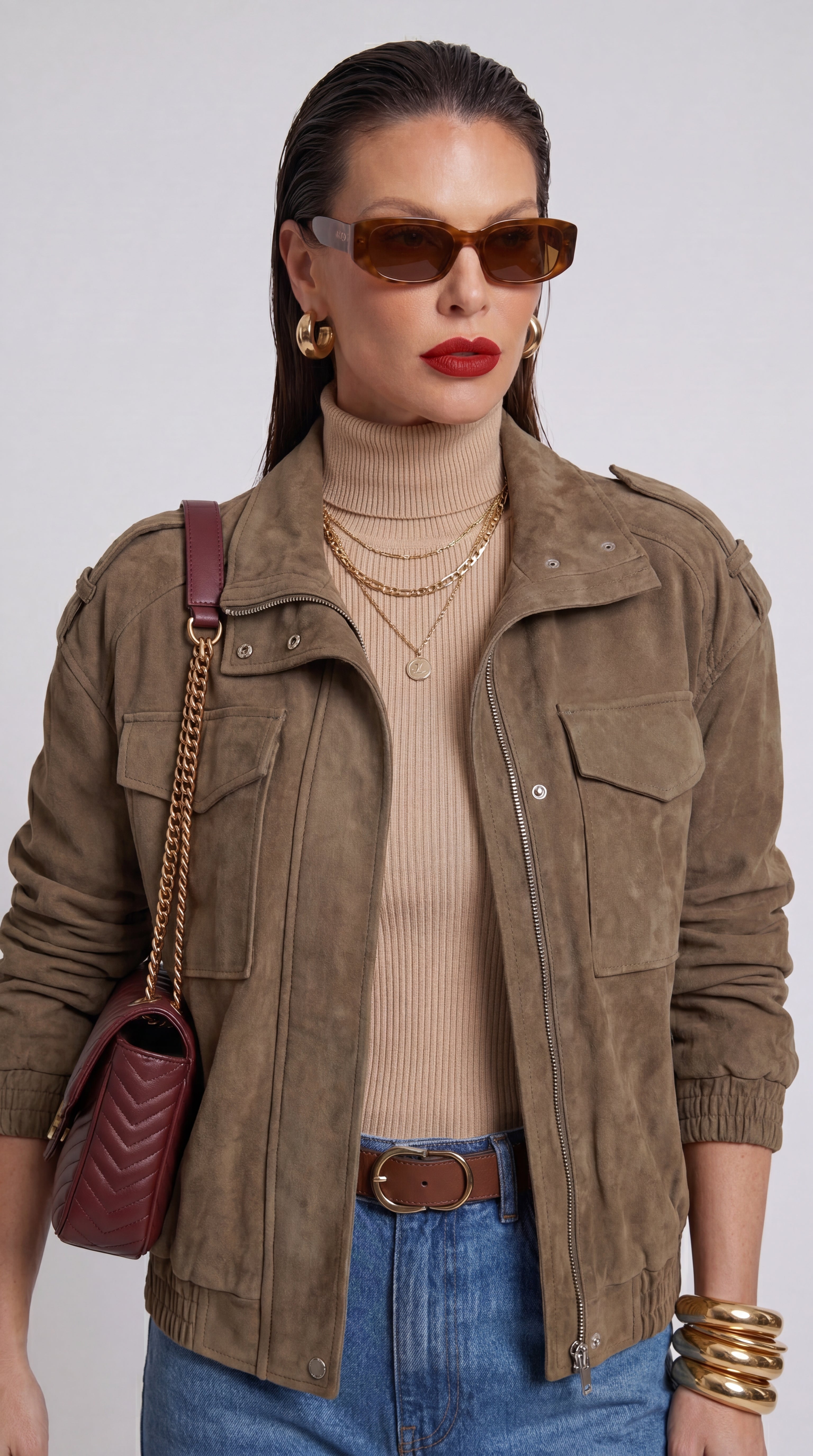 CHAQUETA ANTE MARFIL