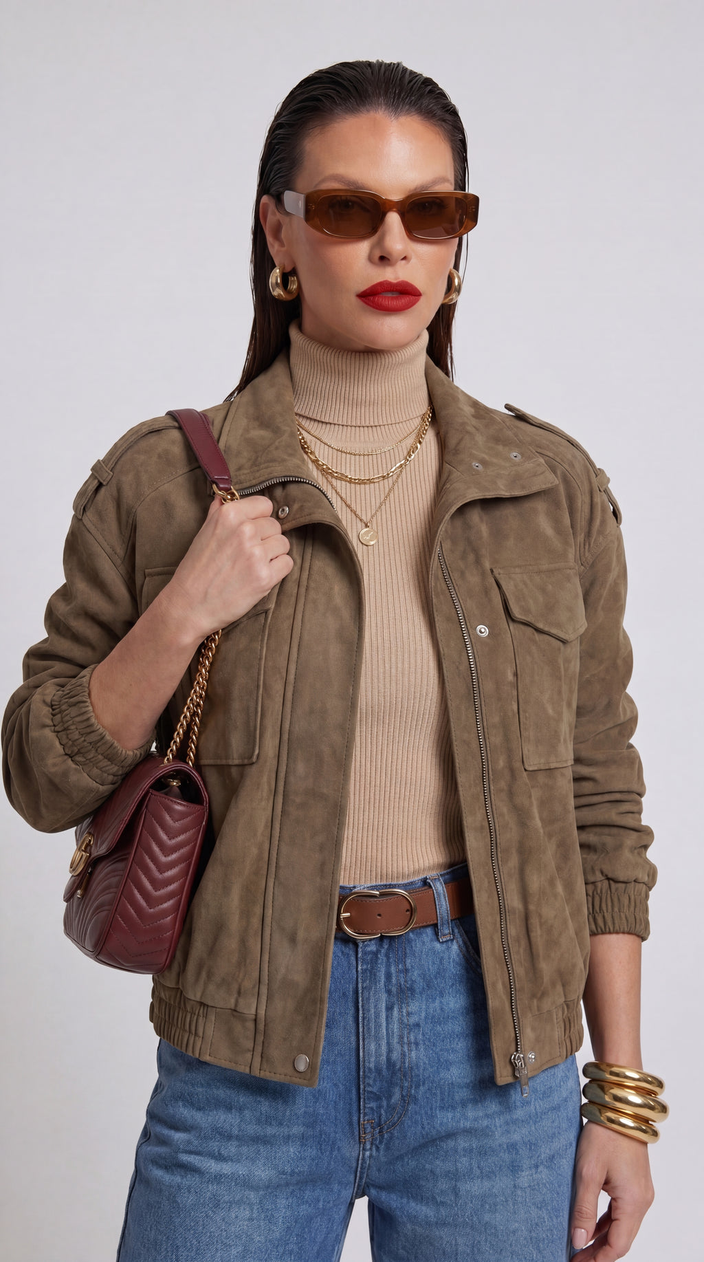 CHAQUETA ANTE MARFIL