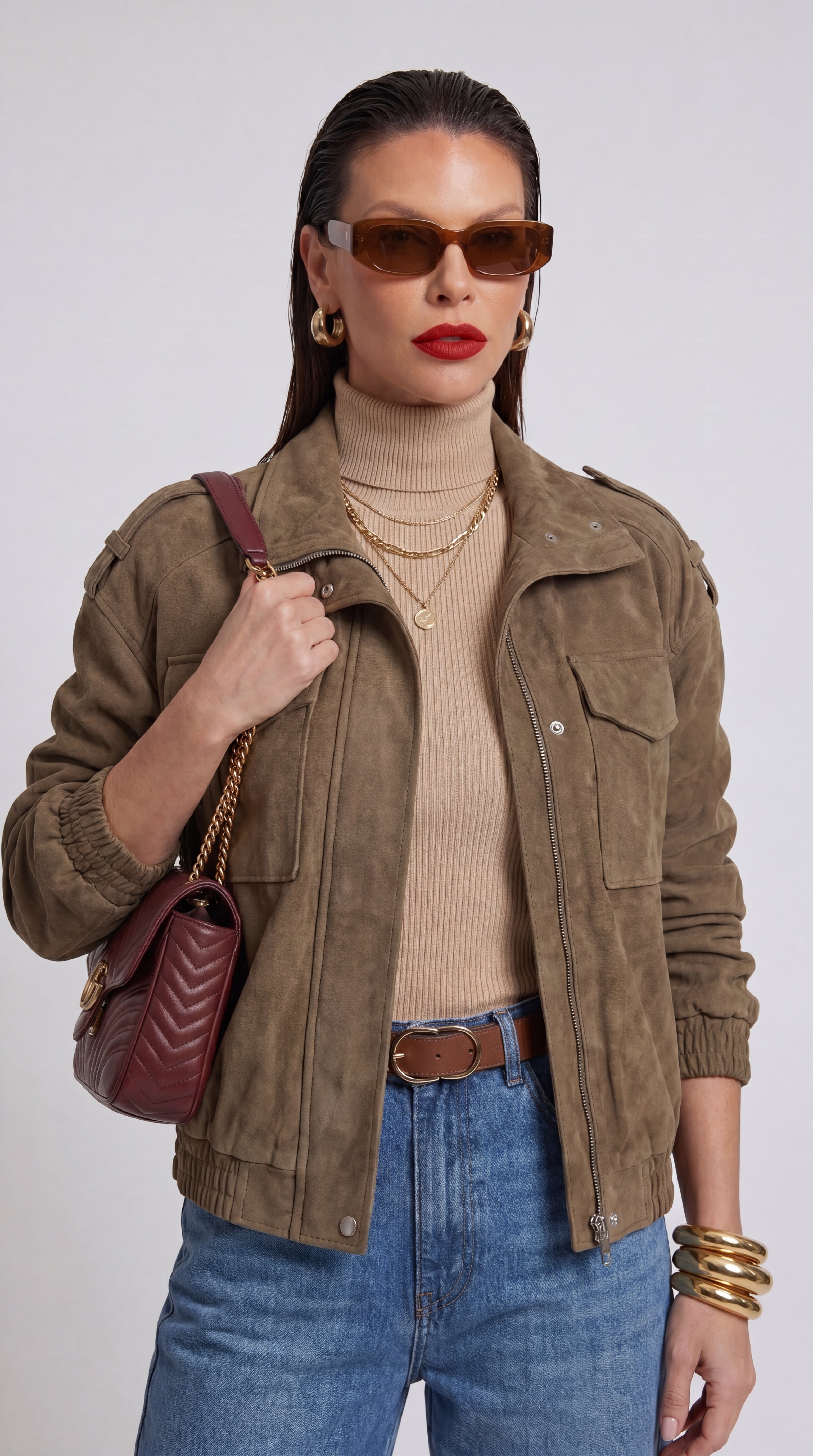 CHAQUETA ANTE MARFIL