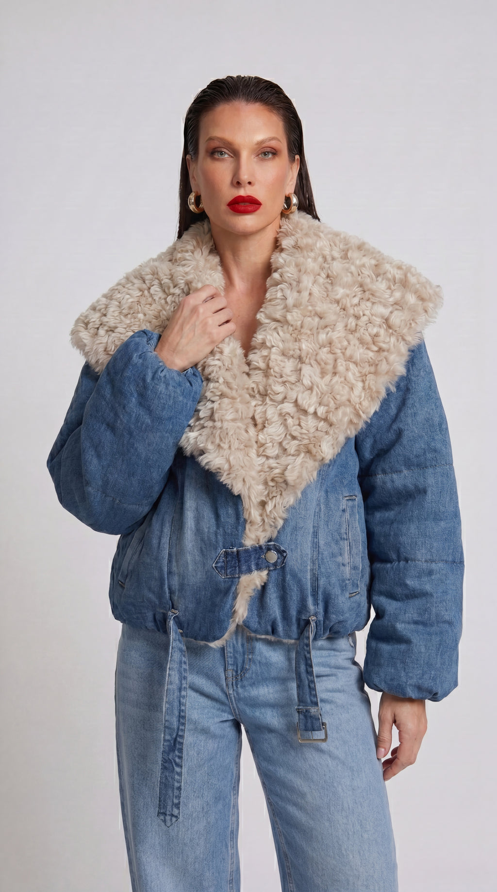 CHAQUETA DENIM PELO