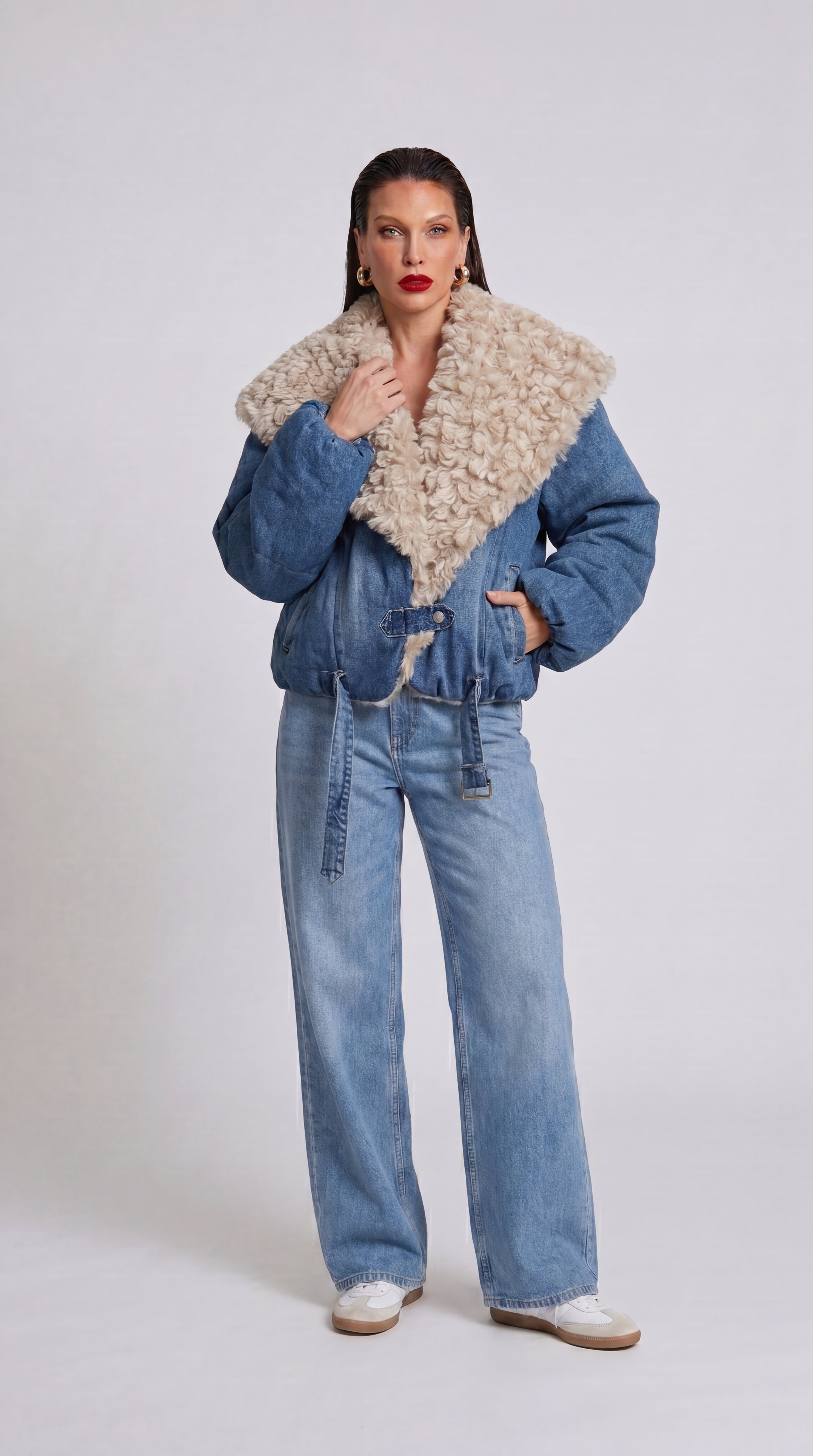CHAQUETA DENIM PELO