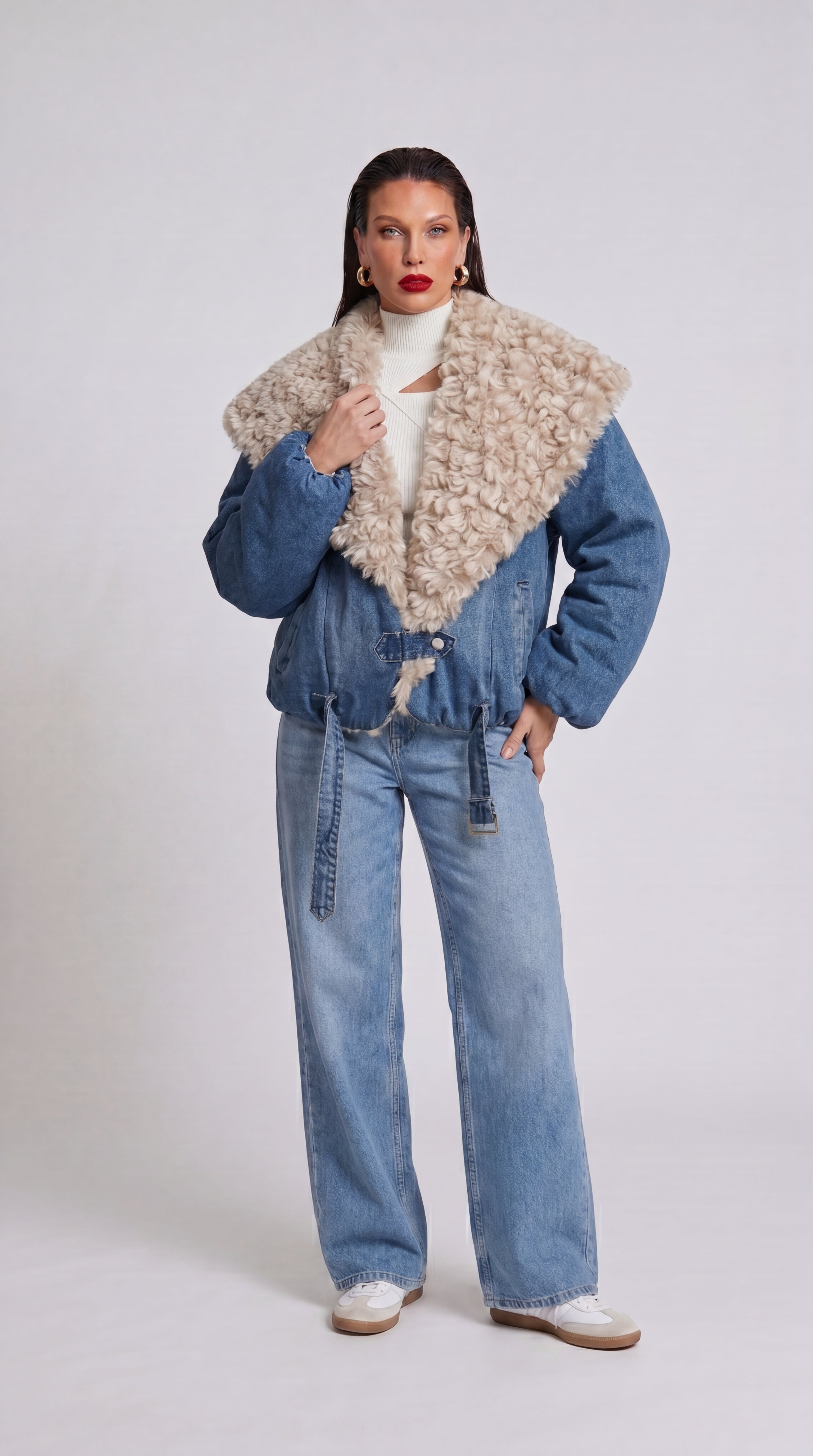CHAQUETA DENIM PELO
